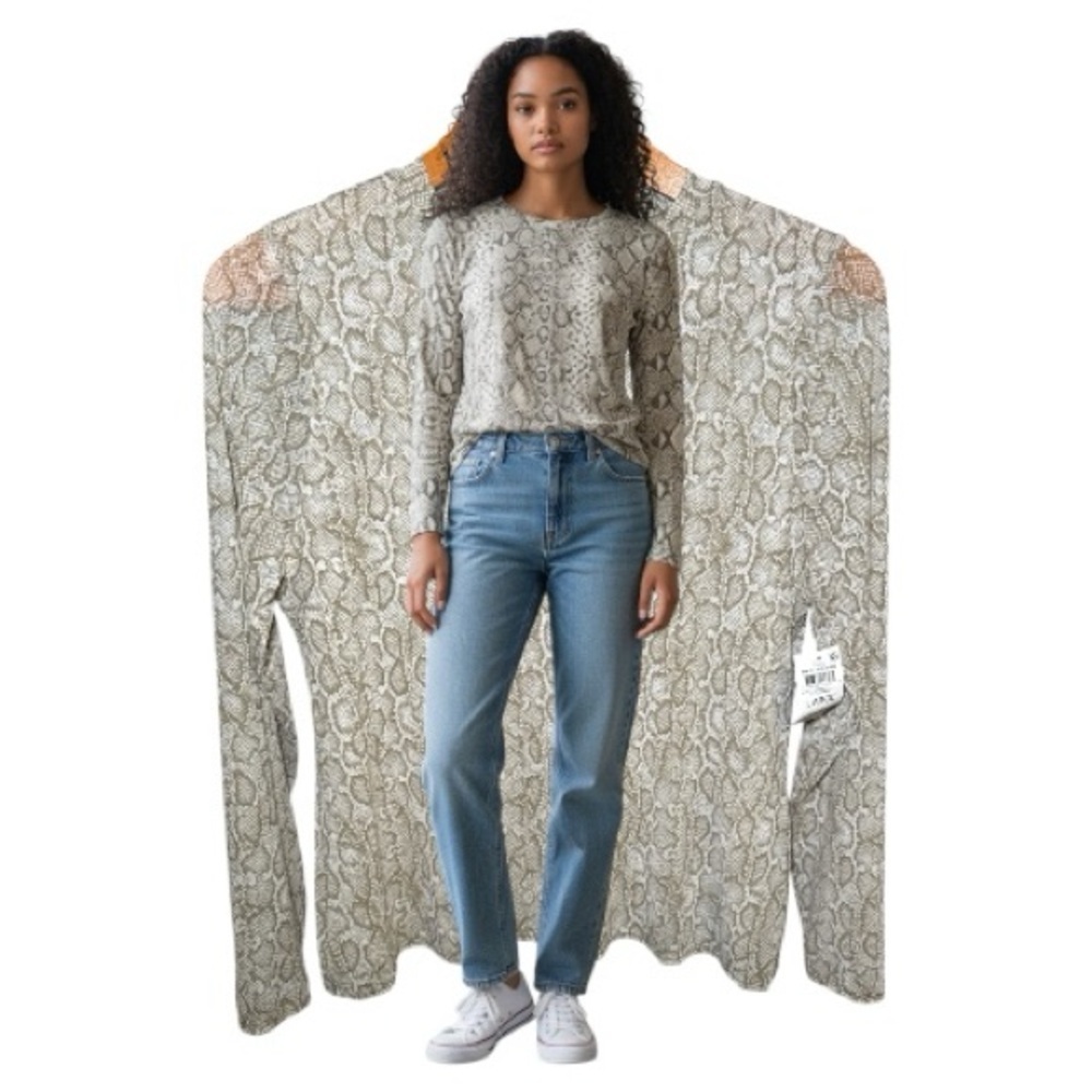 NEW! I.N.C. Women's Snake Print Long Sleeve Blouse Large